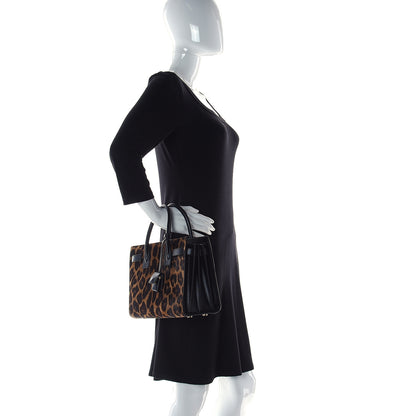 Saint Laurent Pony Effect Calfskin Leopard Print Baby Supple Sac De Jour 2 of 9