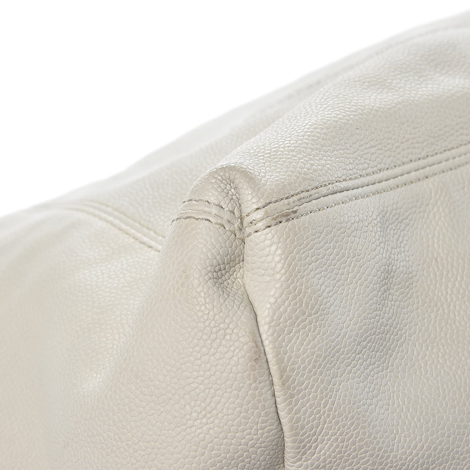 Chanel Distressed Caviar XL Coco Cabas White 11 of 16