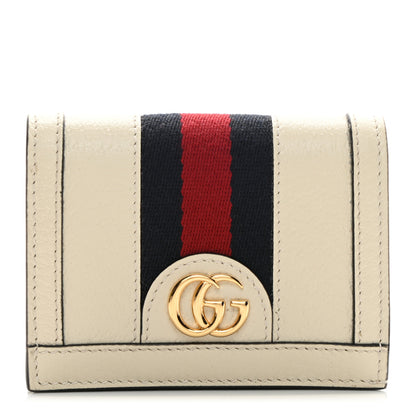 Gucci Textured Calfskin Web Ophidia Card Case Mystic White 1 of 8