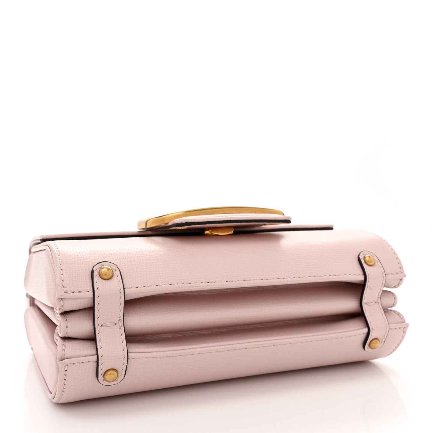 Textured Calfskin Stud Sign Shoulder Bag Rose Quartz
