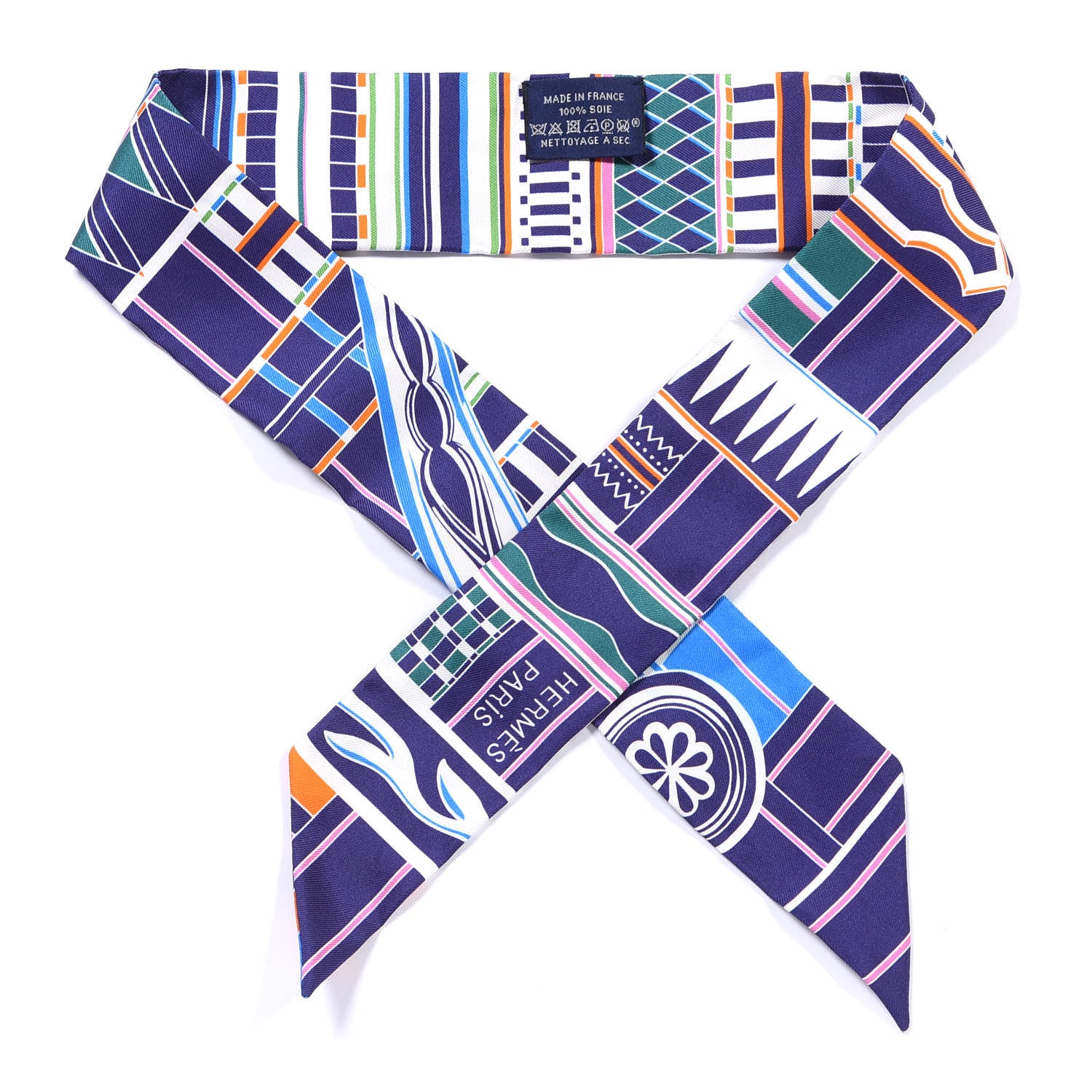 Hermes Silk Voltes Et Pirouettes Twilly Indigo Rose Multicolor 1 of 4