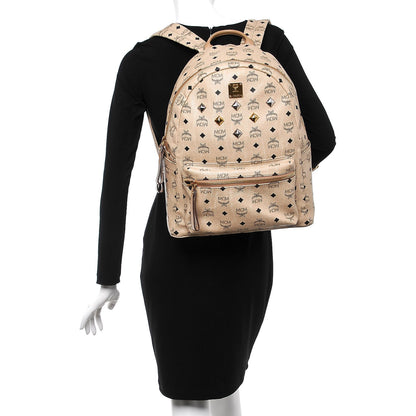MCM Visetos Medium Studded Stark Backpack Beige 2 of 10