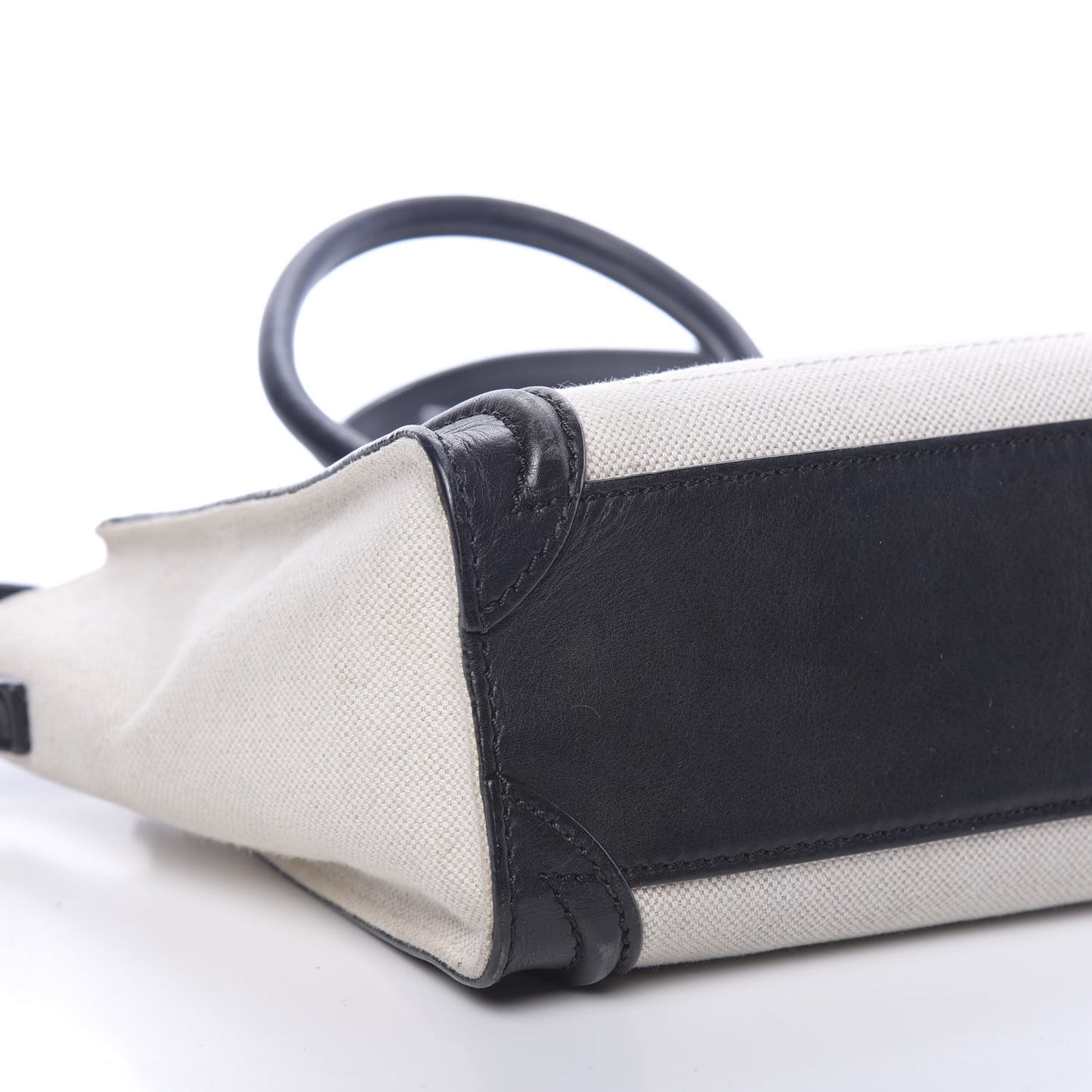 Natural Canvas Smooth Calfskin Nano Luggage Cream