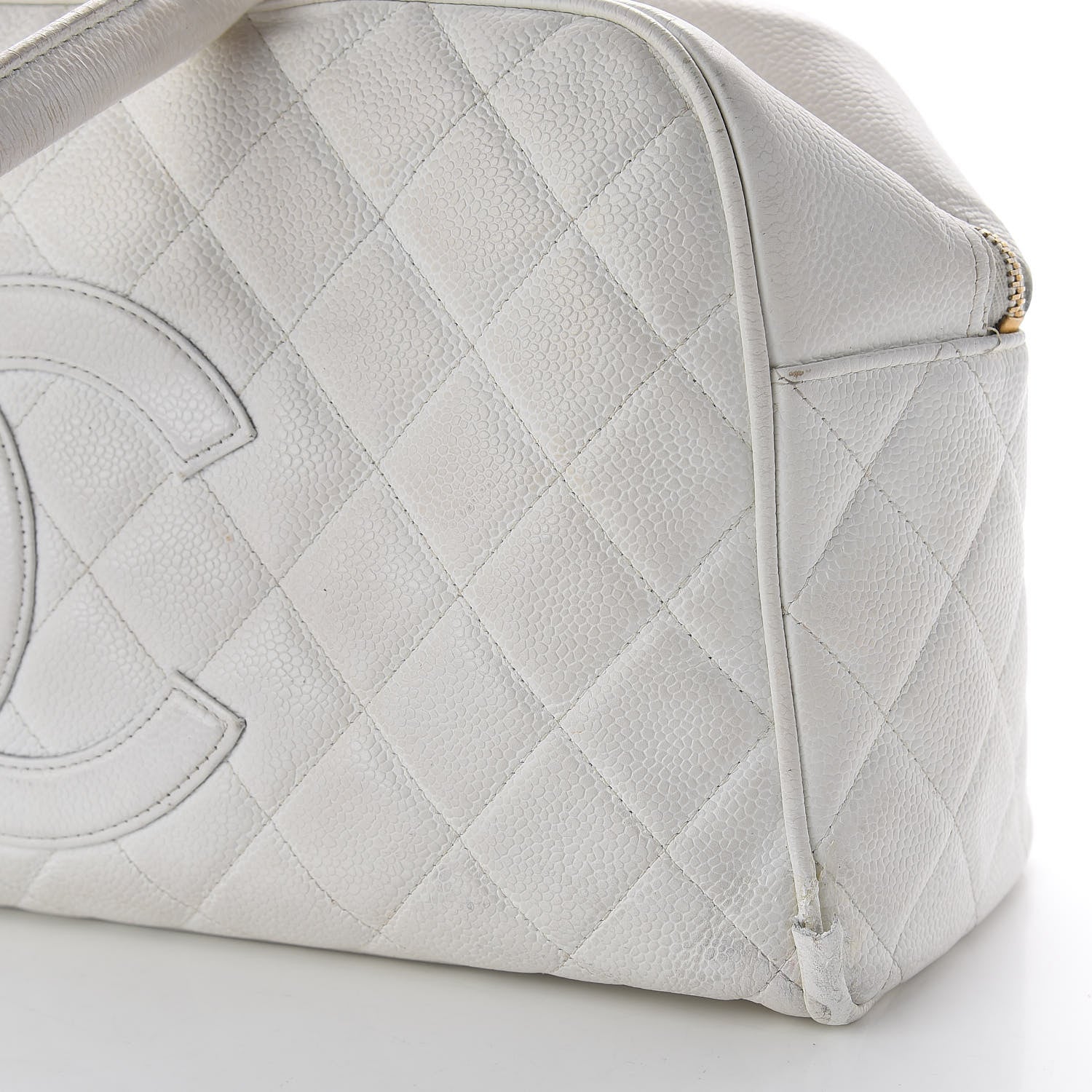 Chanel Caviar Quilted Large Bowler White 11 of 18