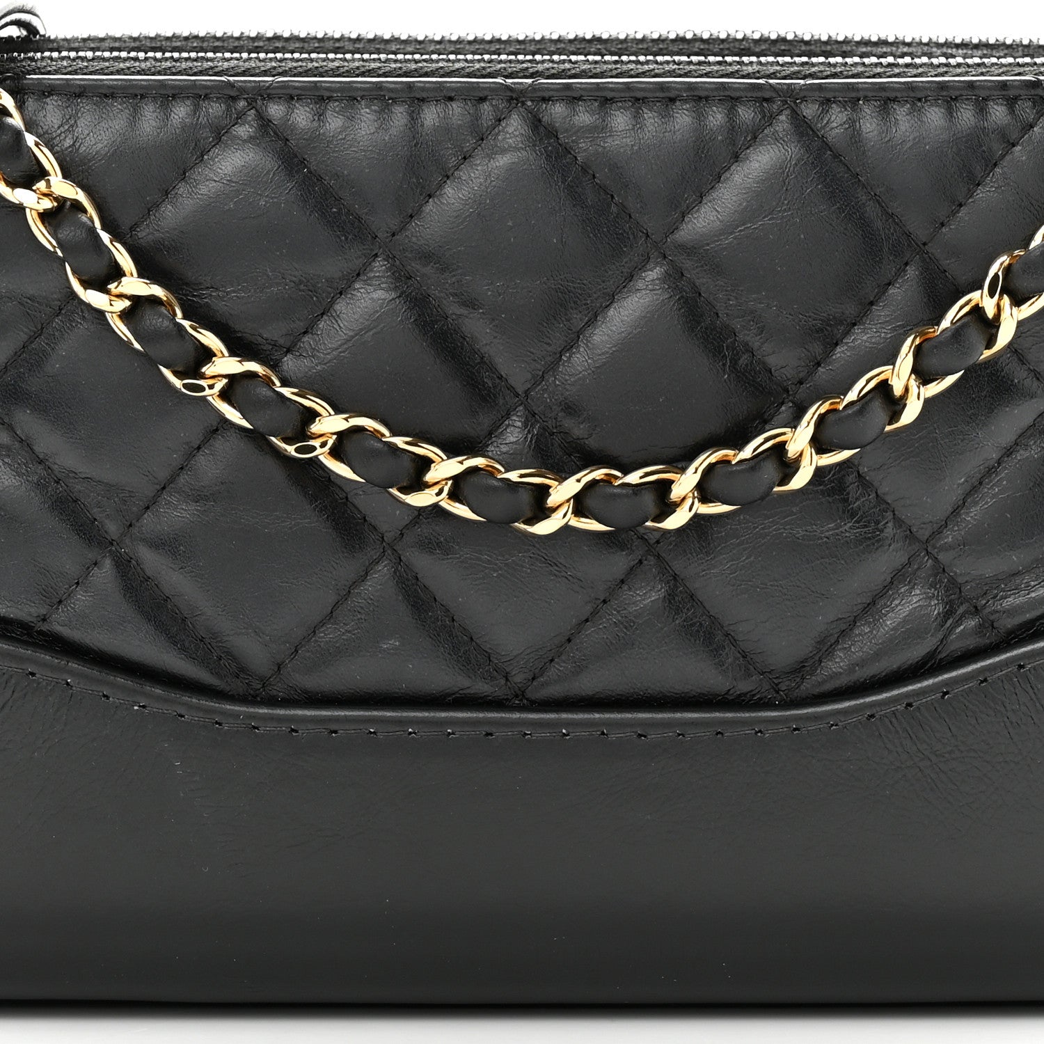 Chanel Aged Calfskin Quilted Small Gabrielle Clutch With Chain Black 11 of 13