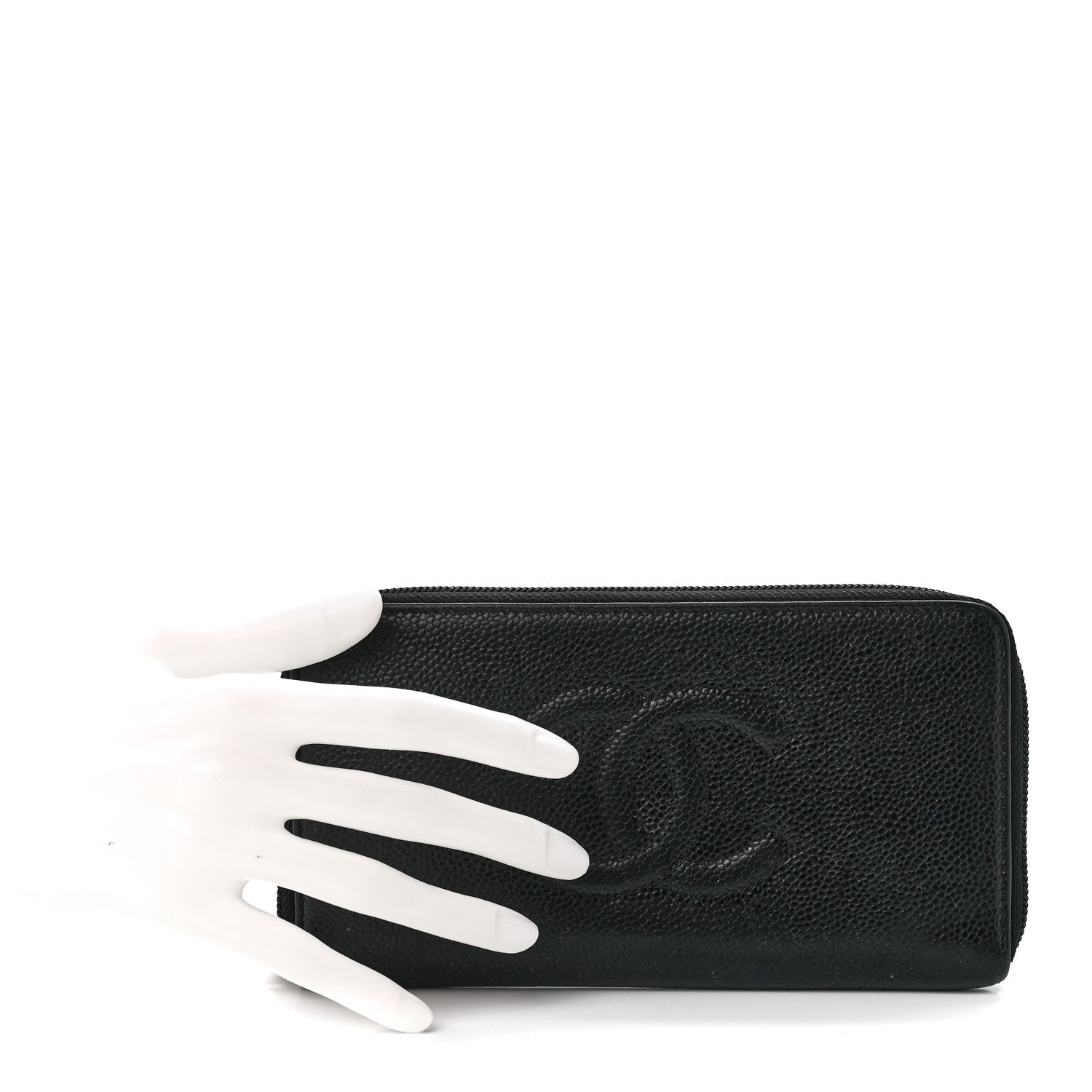 Chanel Caviar Large Timeless CC Zip Around Wallet Black 2 of 12