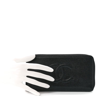 Chanel Caviar Large Timeless CC Zip Around Wallet Black 2 of 12