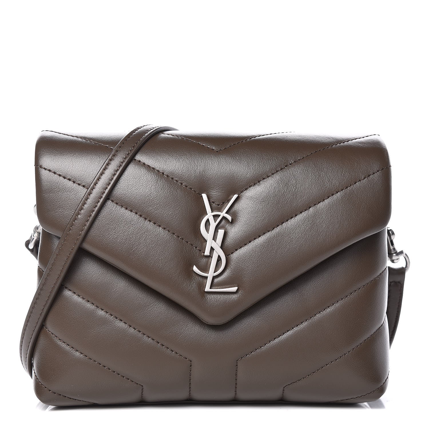 Saint Laurent Calfskin Y Quilted Monogram Toy Loulou Crossbody Bag Faggio 1 of 10