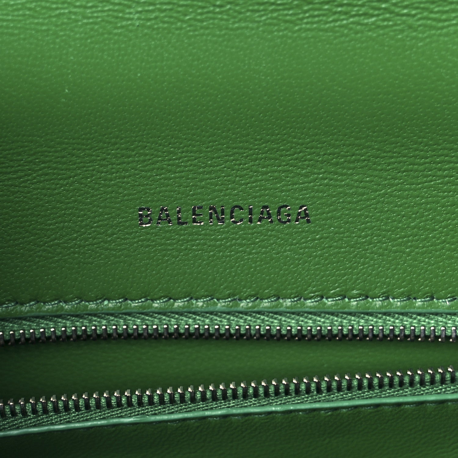 Balenciaga Shiny Calfskin Crocodile Embossed Small Hourglass Top Handle Bag Leaf Green 5 of 9