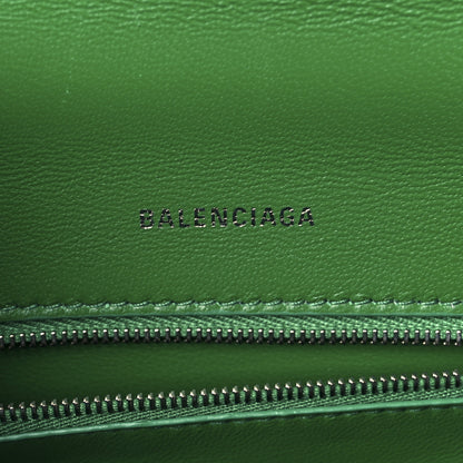 Balenciaga Shiny Calfskin Crocodile Embossed Small Hourglass Top Handle Bag Leaf Green 5 of 9
