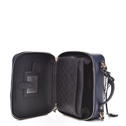 Chanel Caviar Quilted Large CC Filigree Vanity Case Navy Black 5 of 16