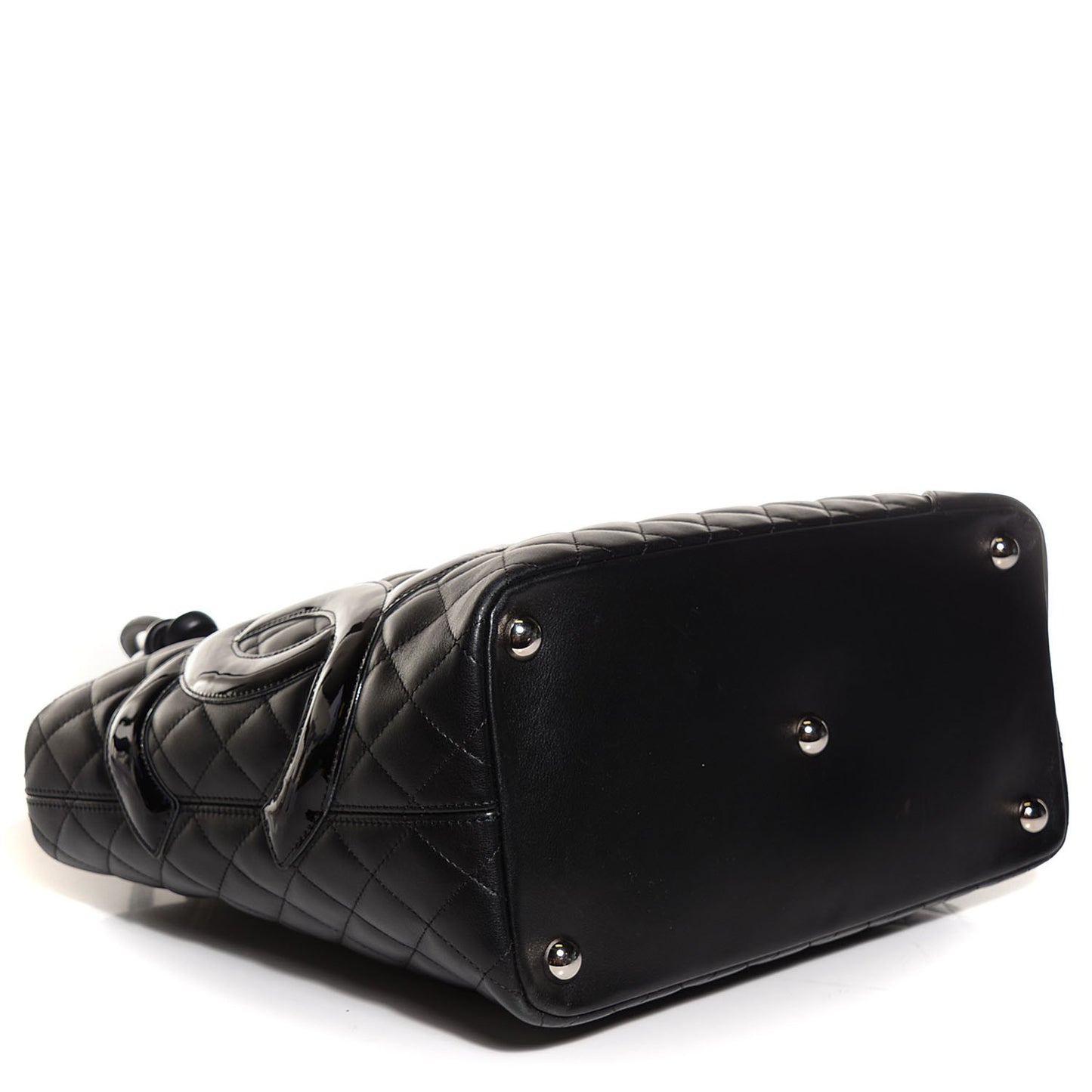 Calfskin Quilted Large Cambon Tote Black