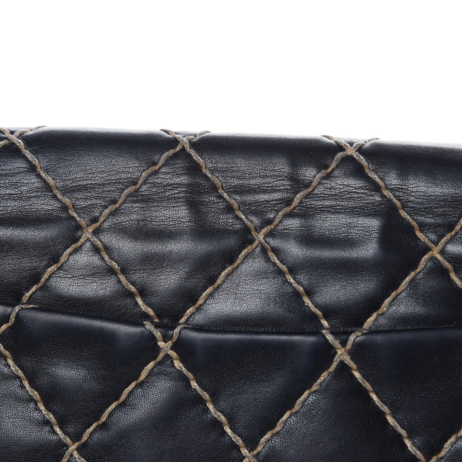 Chanel Calfskin Wild Stitch Jumbo Flap Black 12 of 19