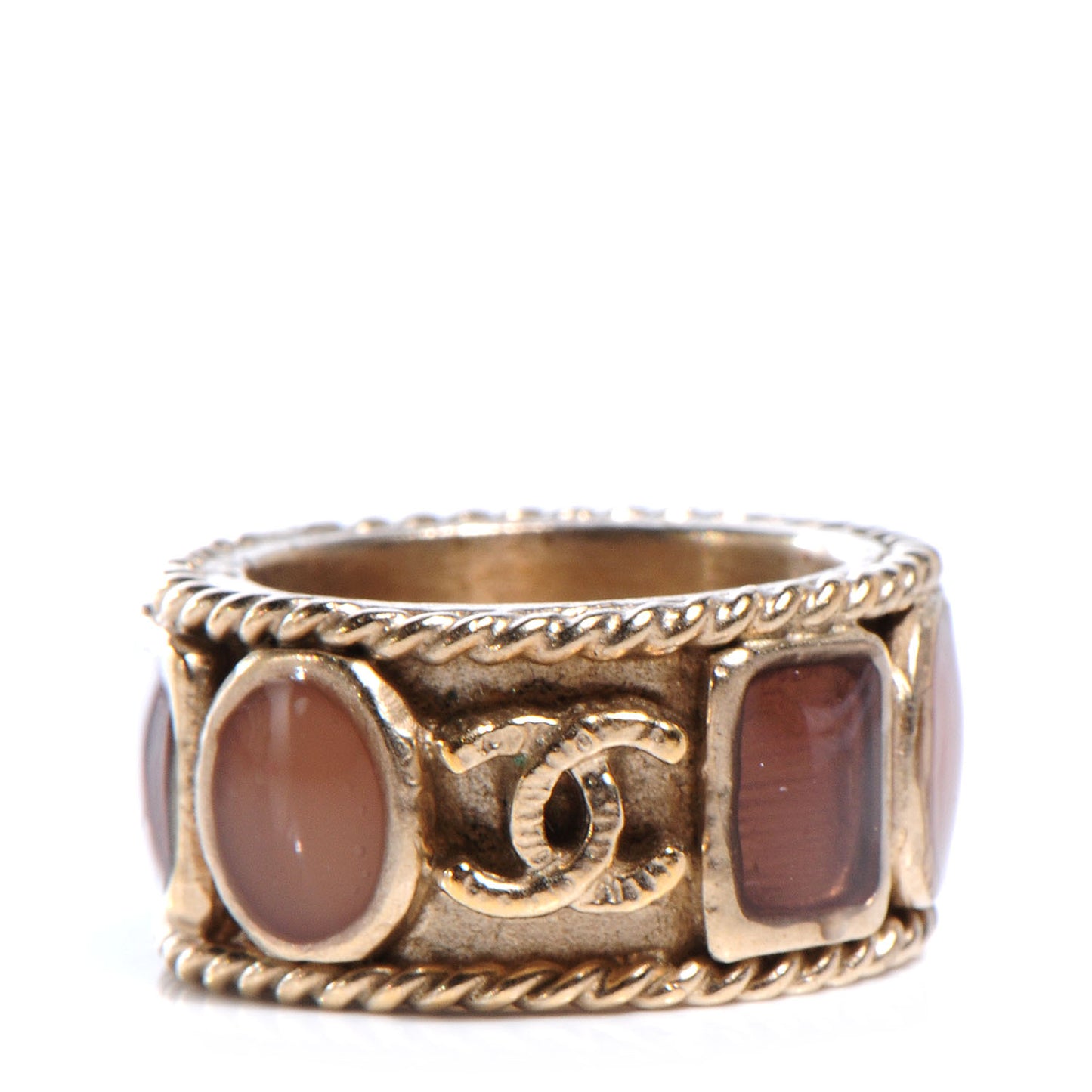 Poured Glass CC Ring 6.5 Gold Rose