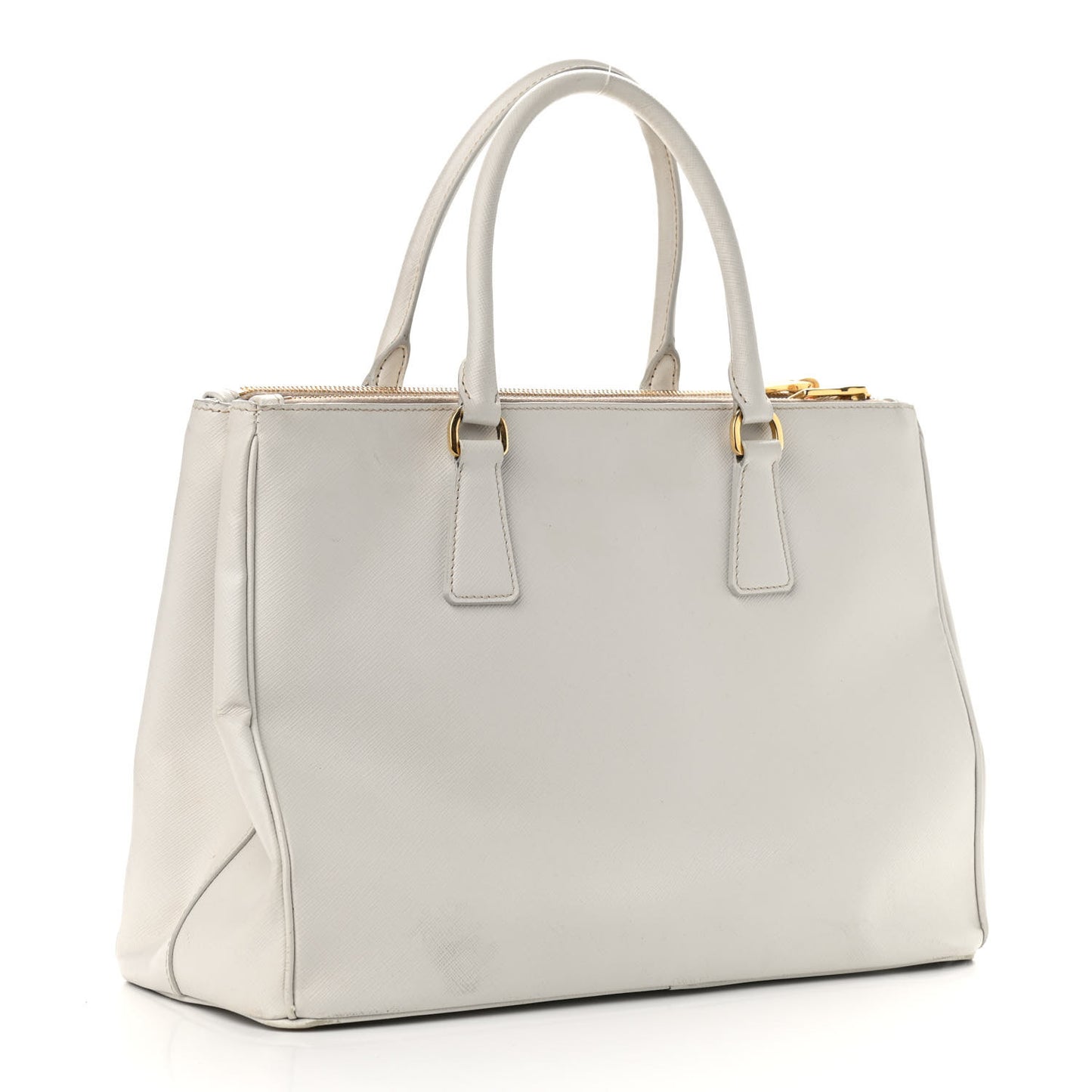Saffiano Lux Galleria Front Pocket Tote Talco Platino
