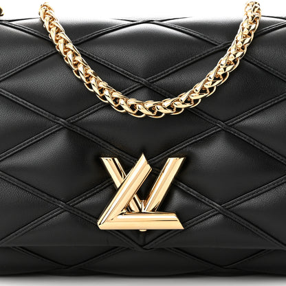 Louis Vuitton Lambskin Malletage Top Handle GO-14 MM Black 8 of 10
