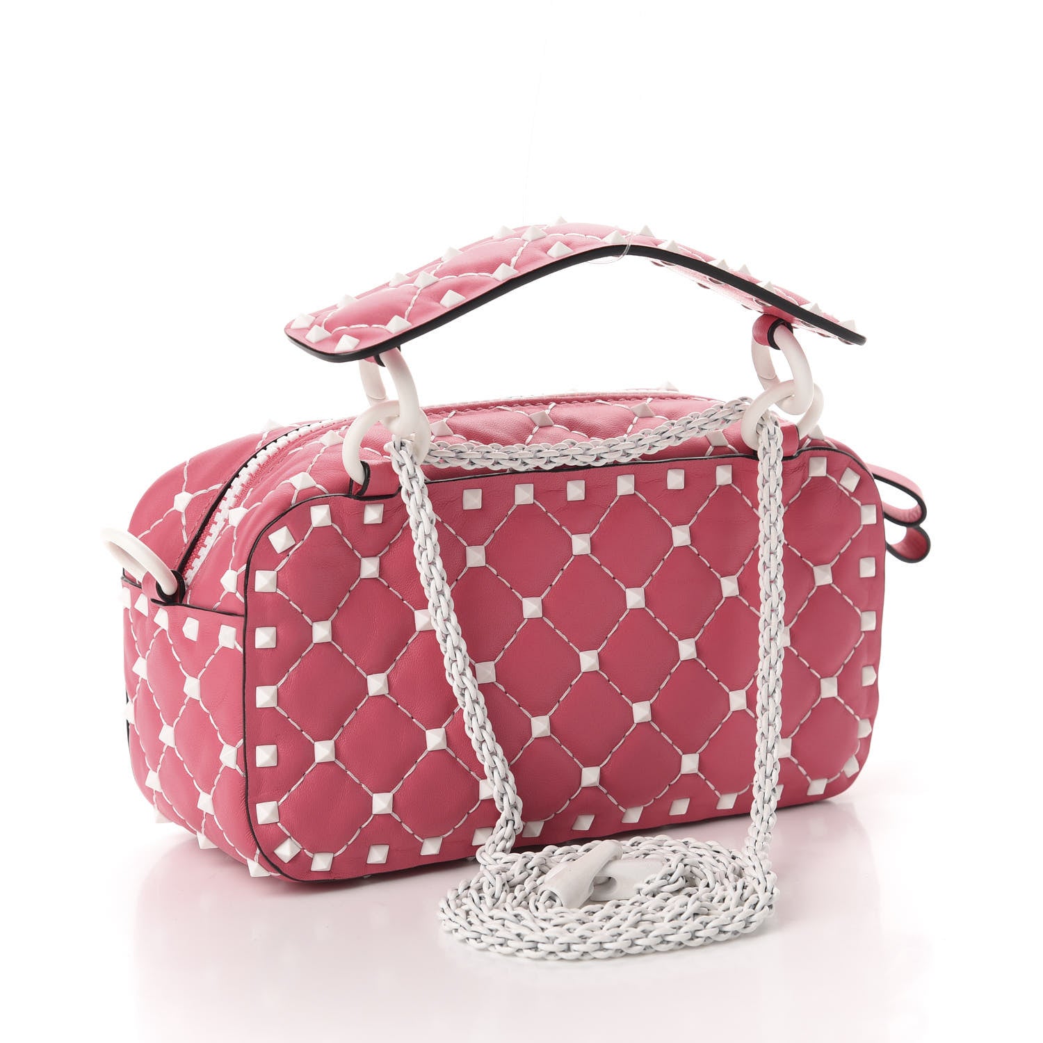 Valentino Garavani Lambskin Free Rockstud Spike Camera Bag Shadow Pink 3 of 10