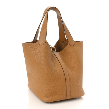 Hermes Taurillon Clemence Picotin Lock 22 MM Biscuit 3 of 8