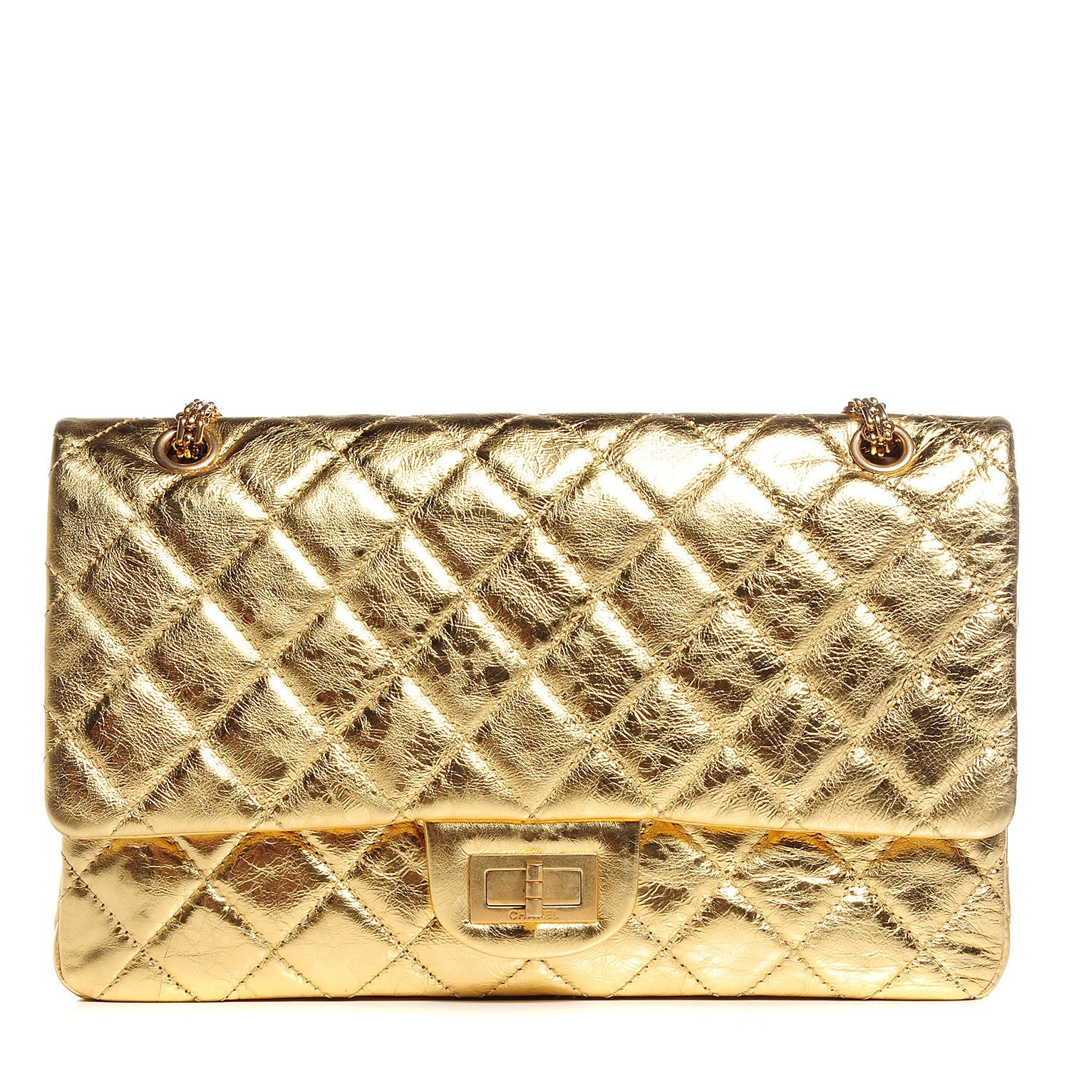 Chanel Calfskin 2.55 Reissue 227 Flap Metallic Gold 1 of 8