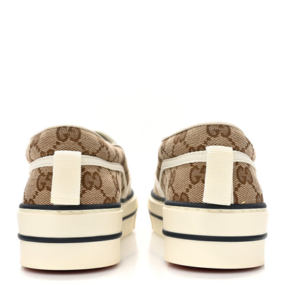 Gucci GG Monogram Womens 1977 Tennis Slip On 30mm Sneakers 38.5 Beige Ebony Mystic White 4 of 9