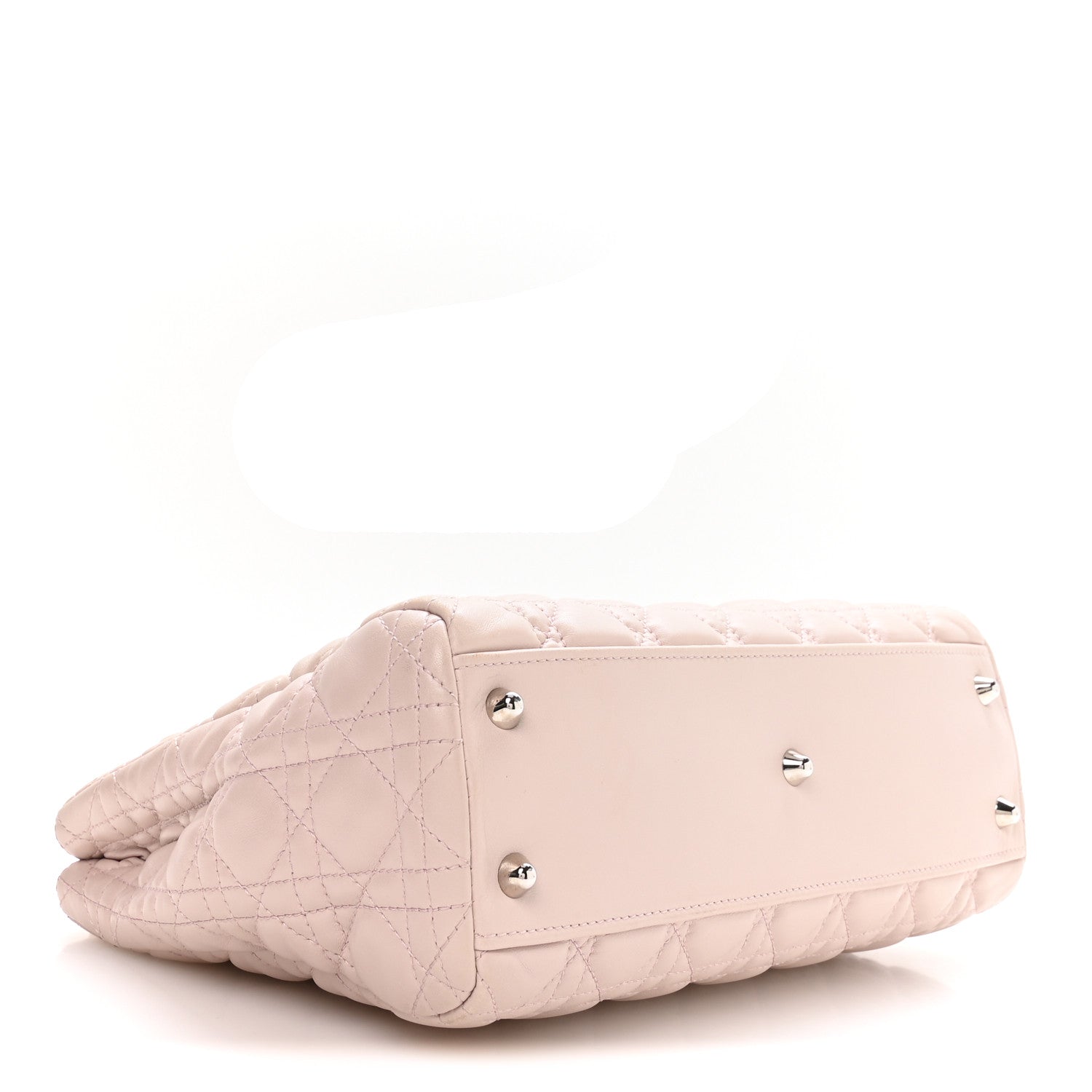 Christian Dior Lambskin Cannage Small Dior Soft Zipped Shopping Tote Light Pink 4 of 10