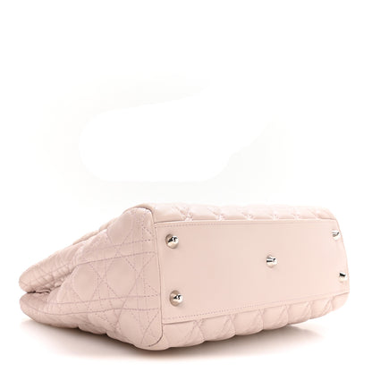Christian Dior Lambskin Cannage Small Dior Soft Zipped Shopping Tote Light Pink 4 of 10