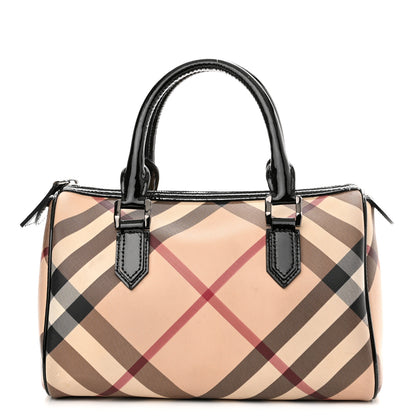 Burberry Nova Check Patent Small Chester Bowling Bag Black 1 of 9