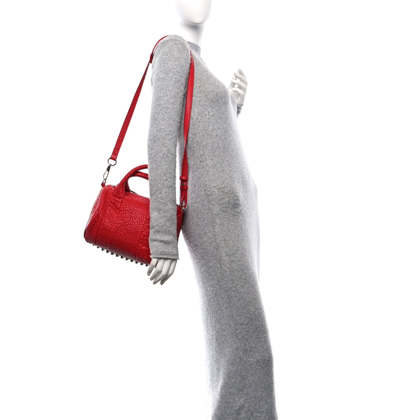 Pebbled Lambskin Rockie Red Silver Hardware