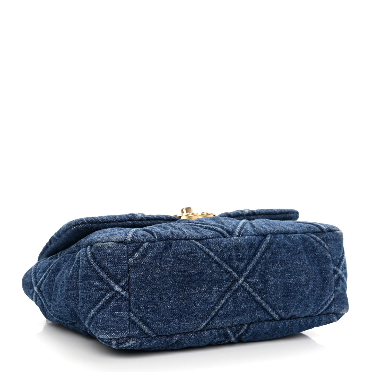 Denim Quilted Medium Chanel 19 Flap Blue