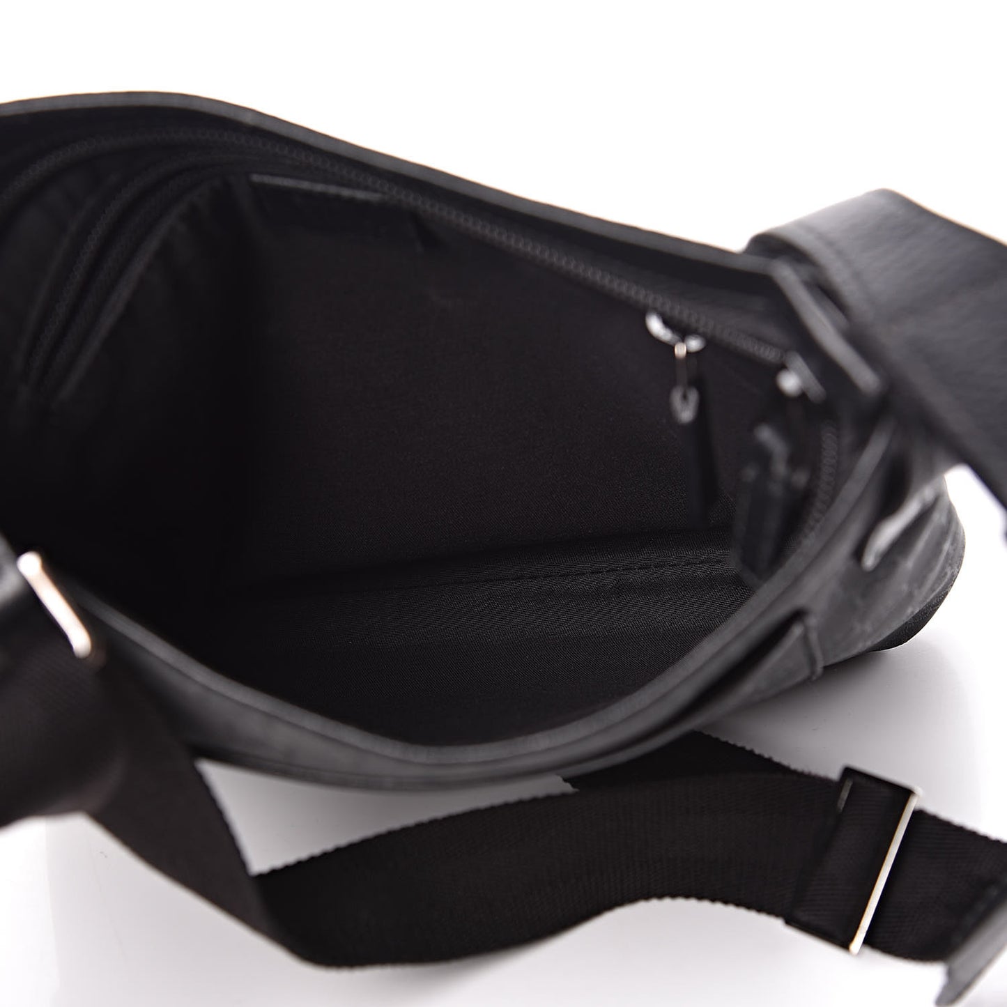 Nylon Monogram Flat Messenger Bag Black