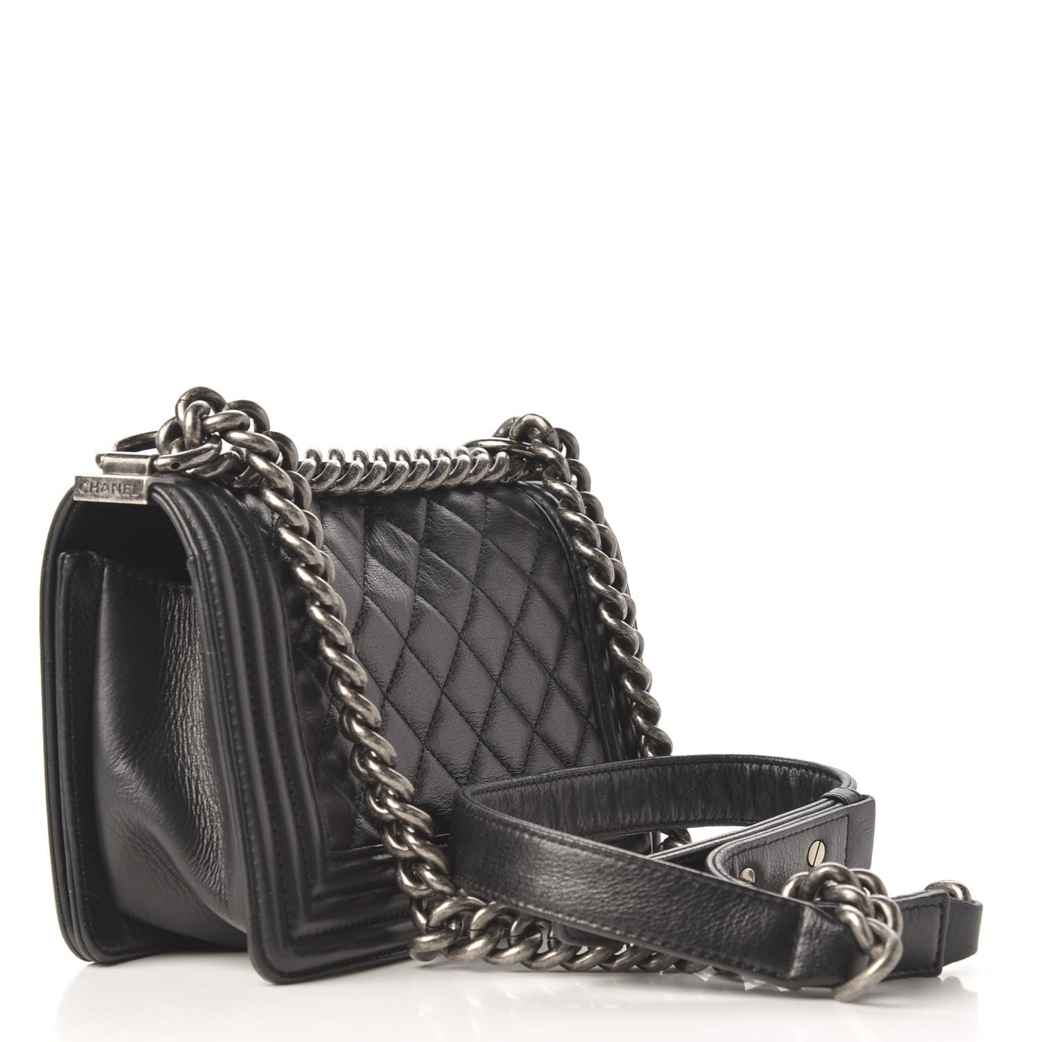 Chanel Calfskin Quilted Small Boy Flap Dark Grey 3 of 9