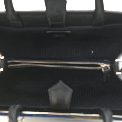Fendi Vitello Elite Calfskin Colorblock Petite 2Jours Tote Black Multicolor White Argento 5 of 9