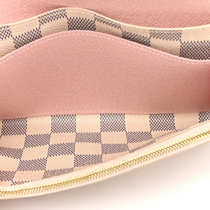 Louis Vuitton Damier Azur Emilie Wallet Rose Ballerine 5 of 10