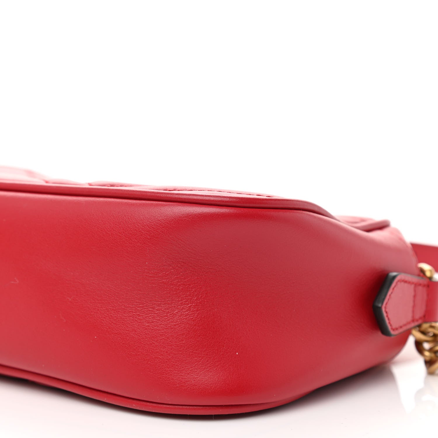 Gucci Calfskin Matelasse Small GG Marmont Chain Shoulder Bag Hibiscus Red 8 of 8