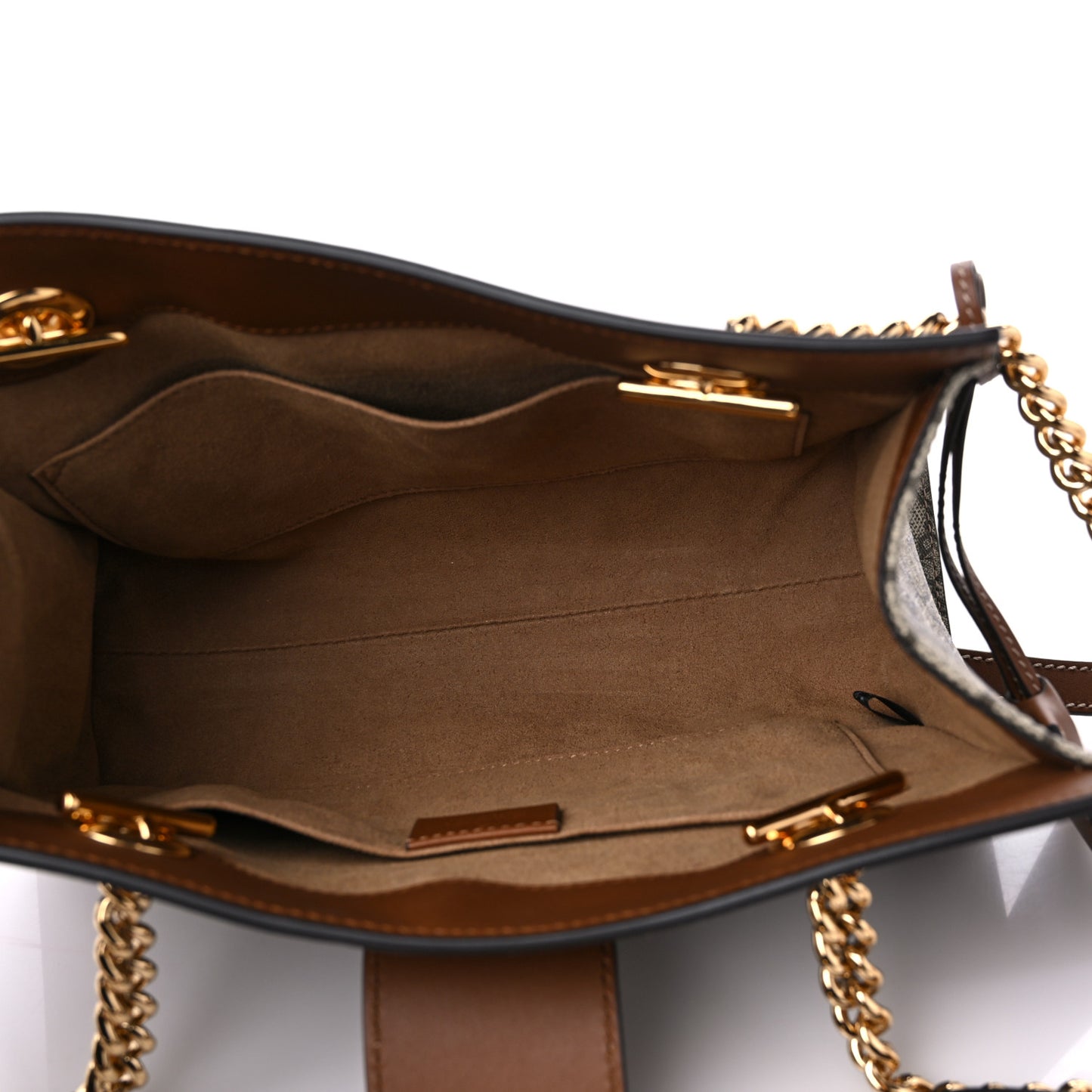 GG Supreme Monogram Calfskin Small Padlock Tote Beige Ebony Tuscany