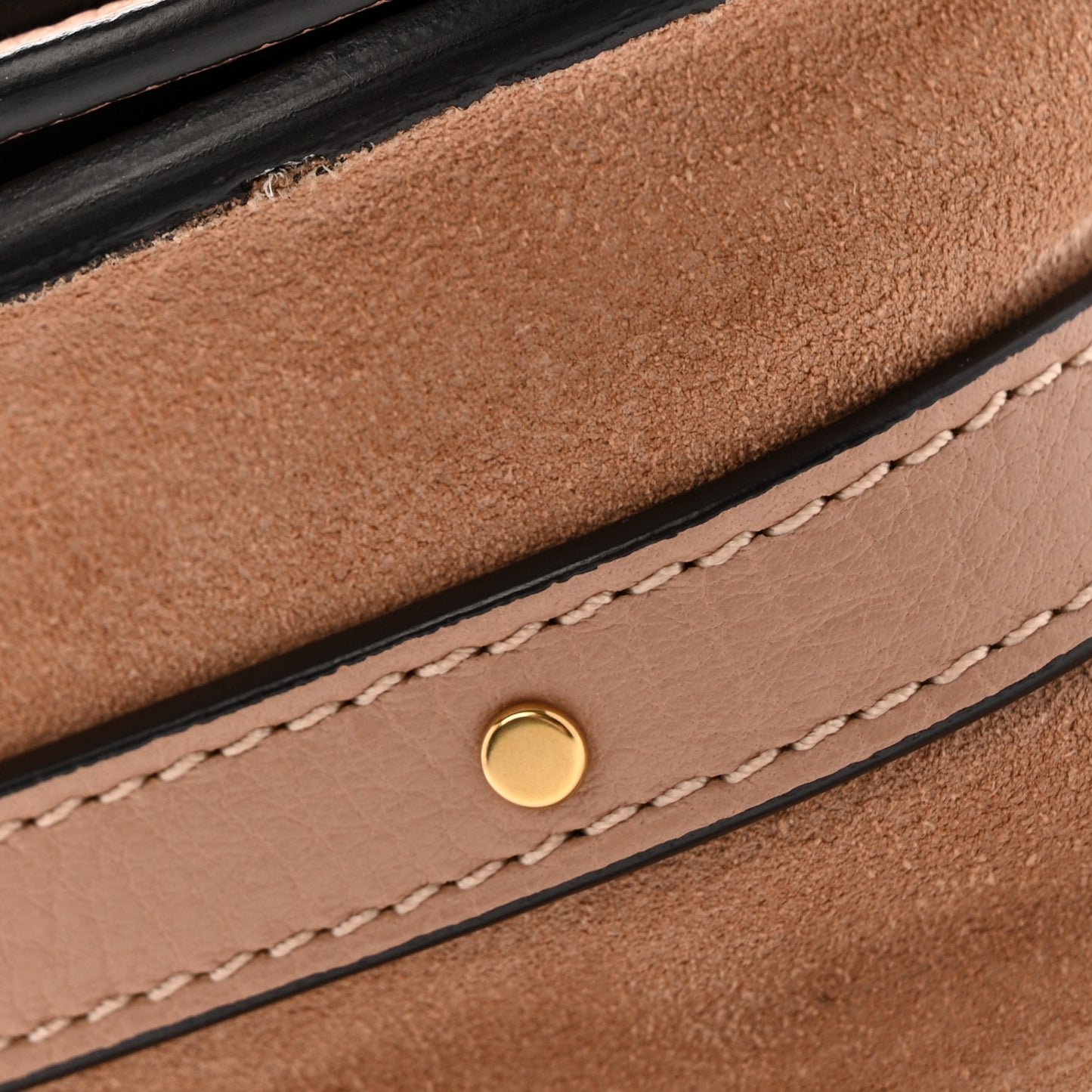Calfskin Suede Small Nile Bracelet Bag Biscotti Beige
