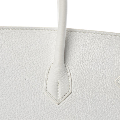 Hermes Taurillon Clemence Birkin 40 White 11 of 39