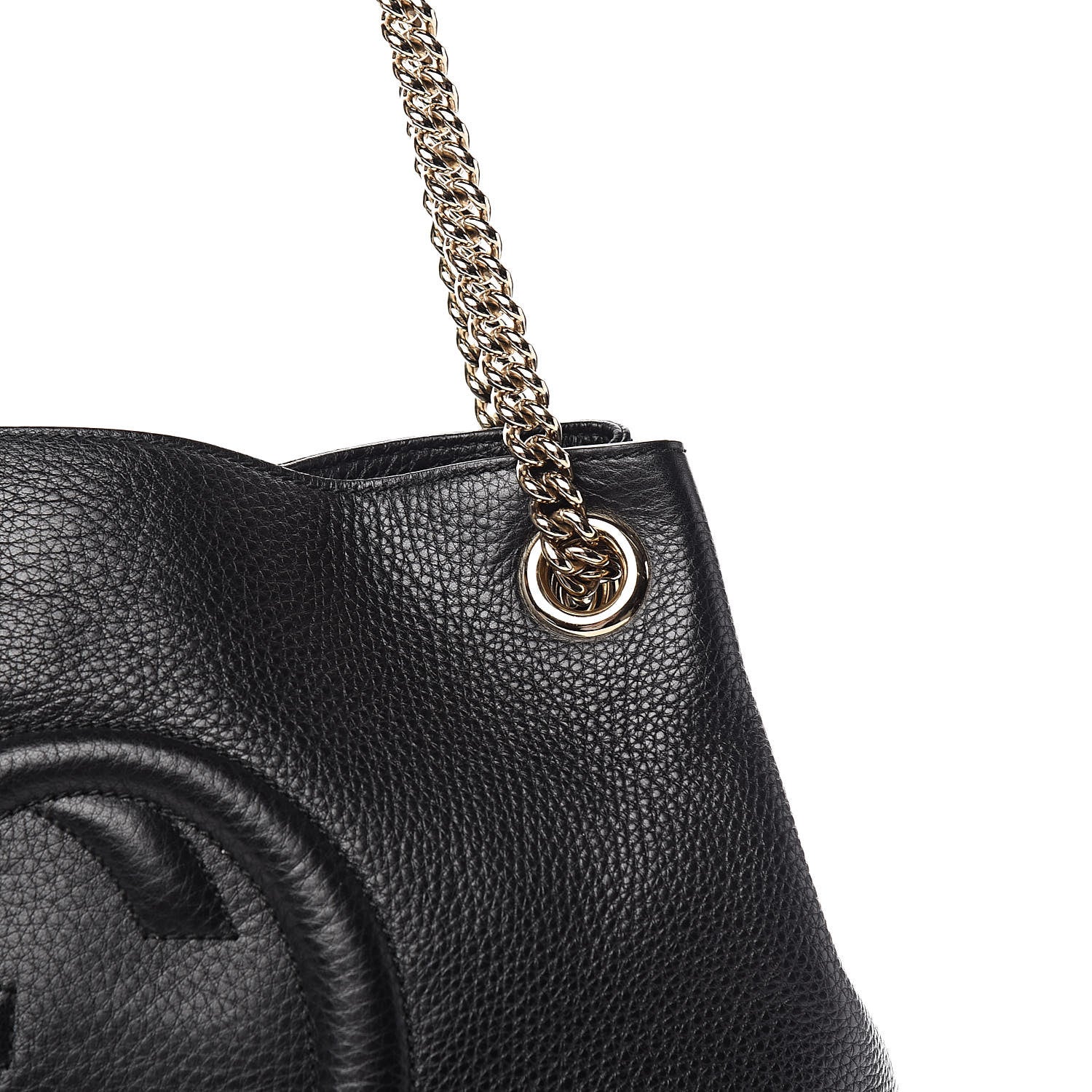 Gucci Pebbled Calfskin Medium Soho Chain Shoulder Bag Black 10 of 10