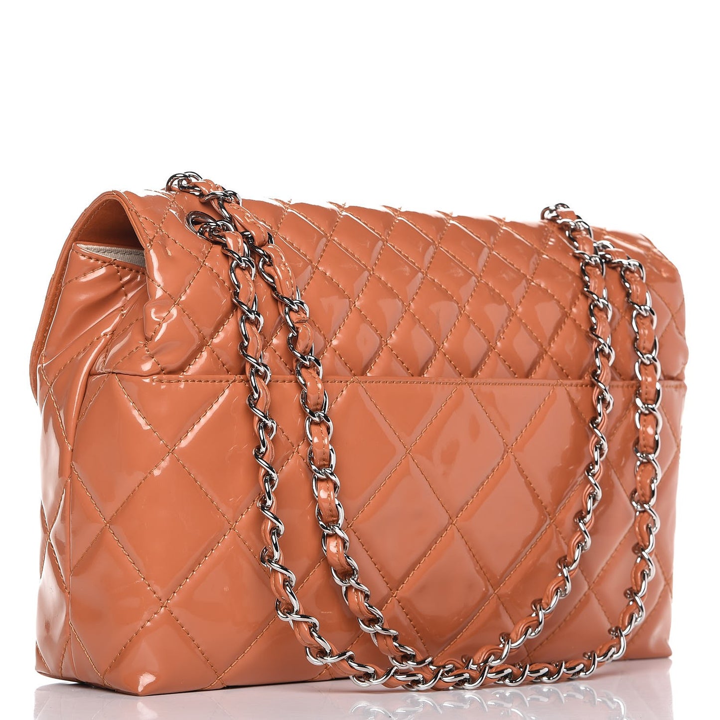 Vinyl Quilted In the Business Flap Bag Orange