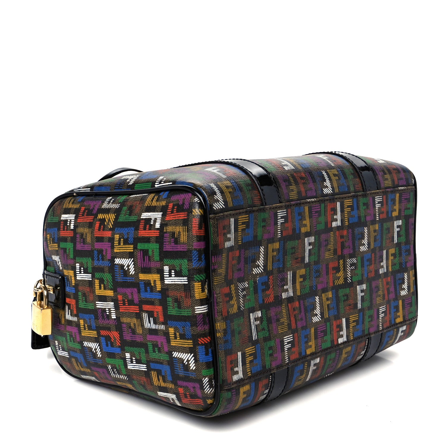 Fendi Zucchino Spalmati Vitello FF Multicolor Forever Boston Multicolor Black 4 of 11