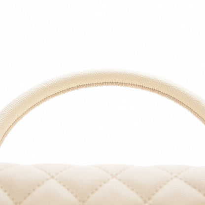Chanel Caviar Quilted Small Coco Handle Flap White 9 of 11