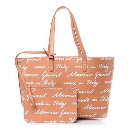 Mansur Gavriel Calfskin Small Logo Shopping Tote Cammello 1 of 13