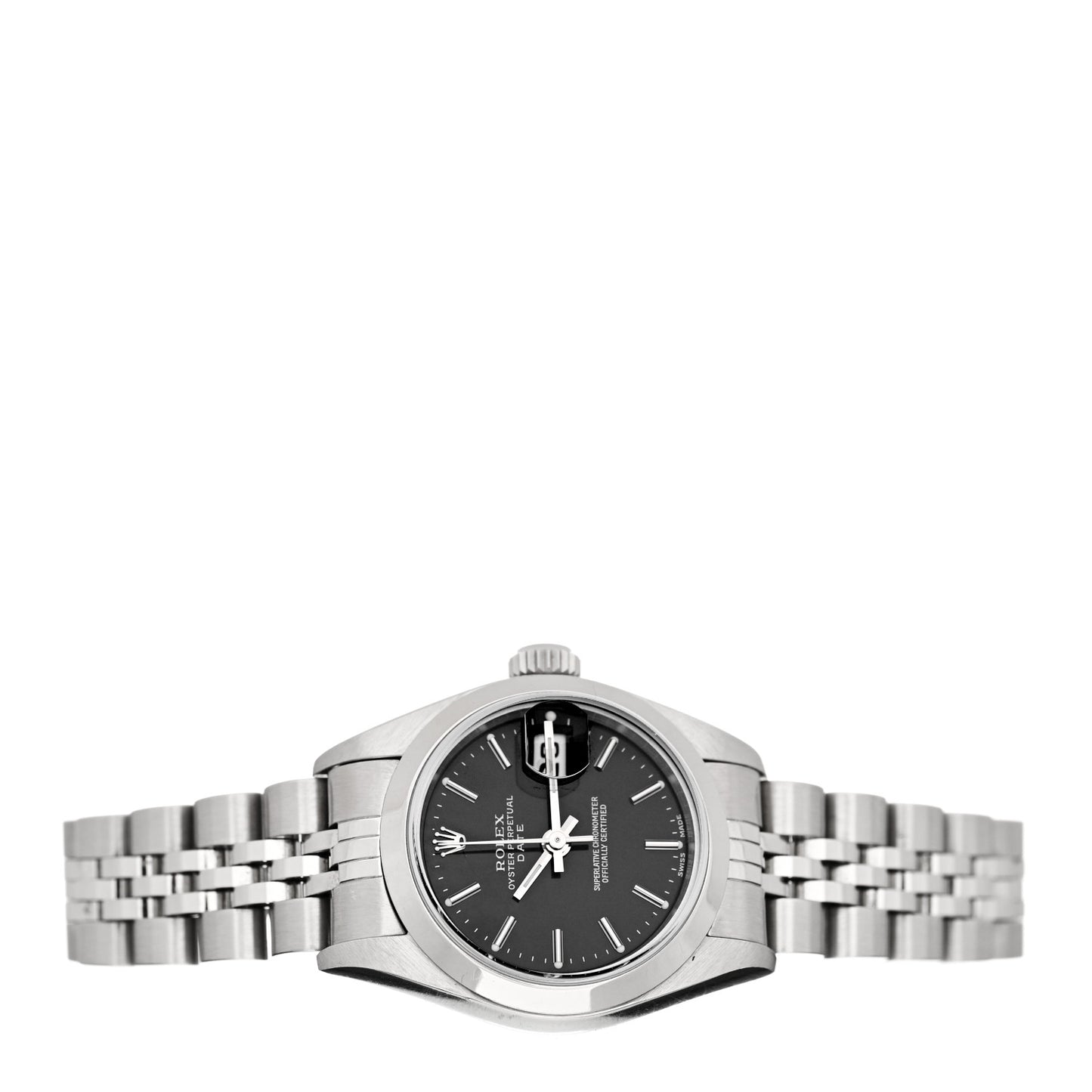 Stainless Steel 26mm Oyster Perpetual Date Watch Black 79160