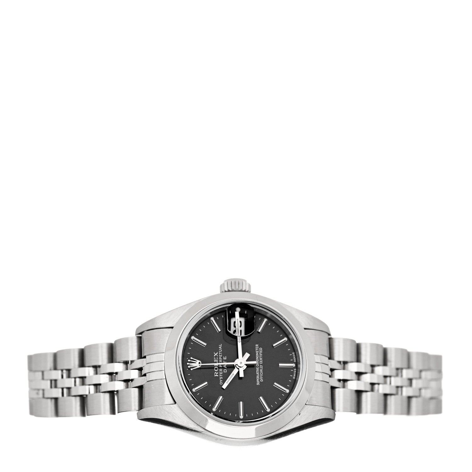 Rolex Stainless Steel 26mm Oyster Perpetual Date Watch Black 79160 2 of 4