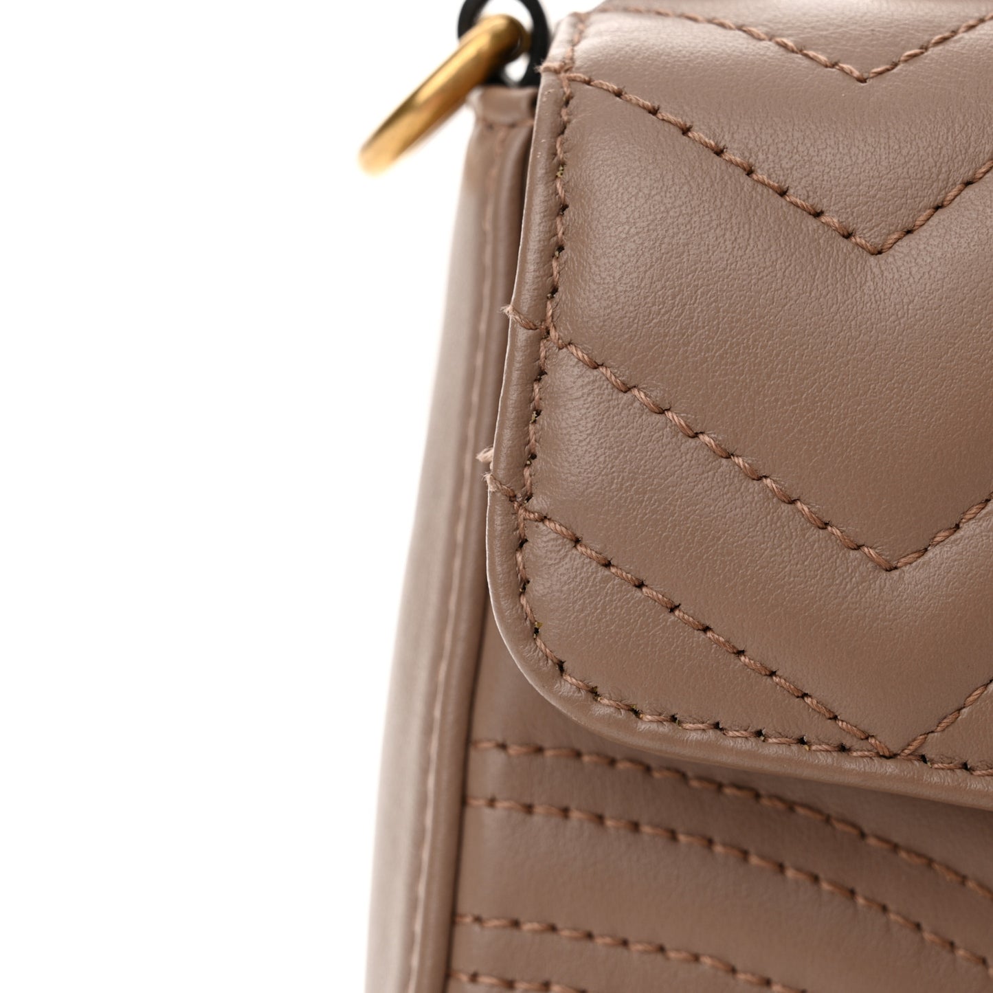 Calfskin Matelasse Mini GG Marmont Top Handle Shoulder Bag Porcelain Rose