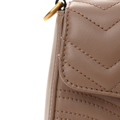 Gucci Calfskin Matelasse Mini GG Marmont Top Handle Shoulder Bag Porcelain Rose 15 of 16