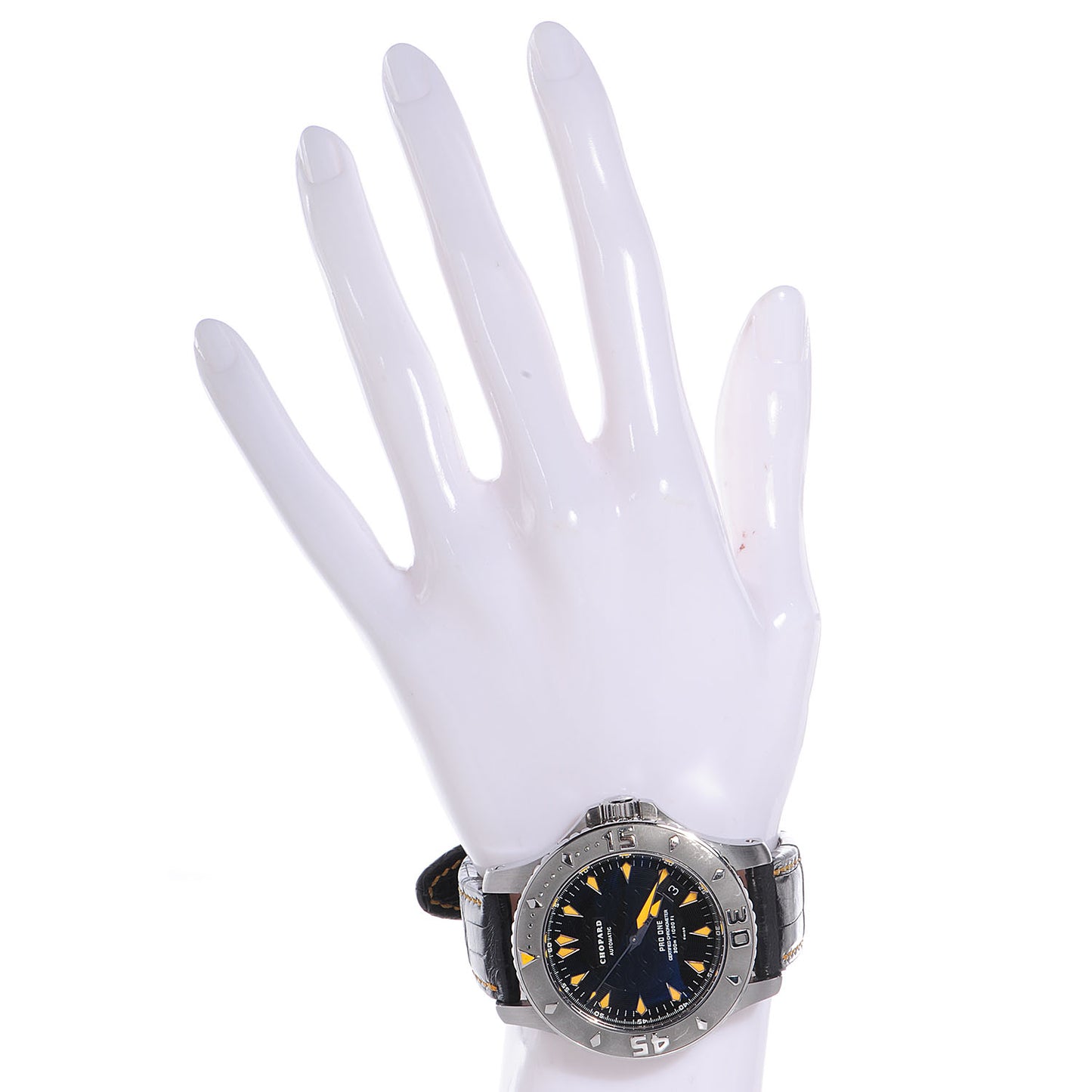 Mens Stainless Steel Leather 43mm Pro One Watch Black
