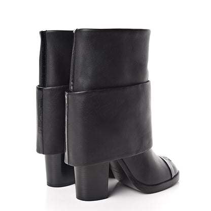 Chanel Calfskin CC Cap Toe Fold Over Boots 36.5 Black 4 of 11