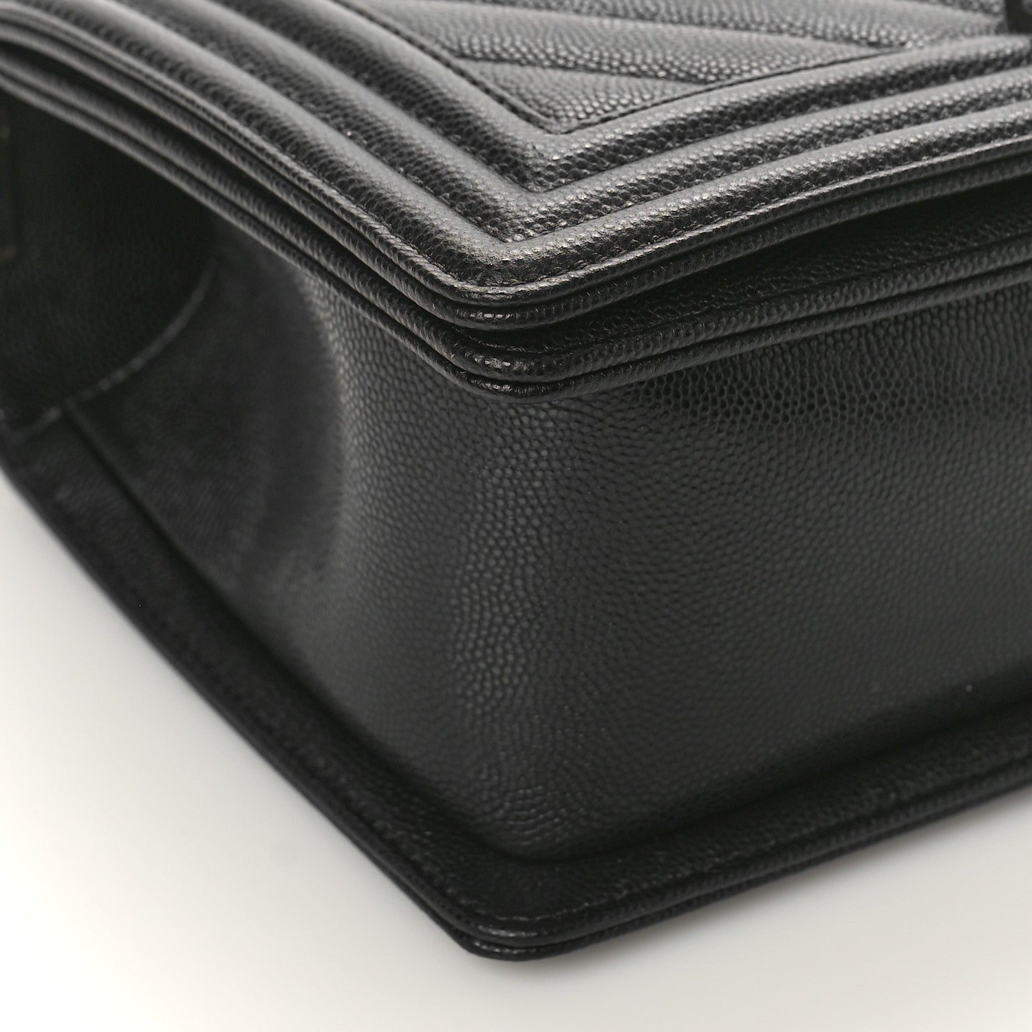 Chanel Caviar Chevron Quilted Medium Boy Flap Black 8 of 10