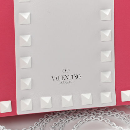 Valentino Garavani Vitello Colorblock Free Rockstud Wallet on Chain Shadow Pink Optic White 9 of 11